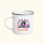 Tasse en Émail de Qualité Alimentaire Mug Personnalisé avec Nom Cadeau Anniversaire Pâques pour Enfant