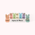 Set 1-10 Blocs Lapin en Bois Décor de Maison Personnalisé avec Nom Cadeau de Pâques pour Enfants Famille