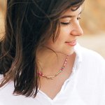 Personalised Colourful Bead Hebrew Name Necklace Birthday Gift for Her