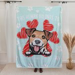 Couverture Personnalisée avec Nom et Motif Chien Chat Coeur Cadeau Anniversaire pour Ceux Qui Aiment les Animaux