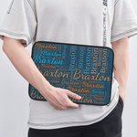 Personalized Colorful Word Cloud Laptop Bag with Name Birthday Gift for Women Men