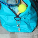 Llavero Personalizado Raqueta y Pelota de Tenis con Inicial Regalo de Cumpleaños para Amante de los Jugadores de Tenis