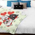 Couverture Personnalisée avec Nom et Motif Chien Chat Coeur Cadeau Anniversaire pour Ceux Qui Aiment les Animaux