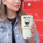 Gobelet en Acier Inoxydable Personnalisé avec Nom et Aminal Verre avec Patte Cadeau pour Amoureux des Animaux de Compagnie