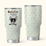 Gobelet en Acier Inoxydable Personnalisé avec Nom et Aminal Verre avec Patte Cadeau pour Amoureux des Animaux de Compagnie