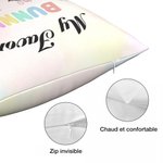 Housse d'Oreiller Personnalisé avec Nom et Motif de Chien Décoration à l'Intérieur Cadeau de Pâques pour Famille