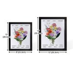 Personalized Family Birth Month Flower Bouquet Frame with 1-12 Names Mother's Day Birthday Gift for Mother Grandma