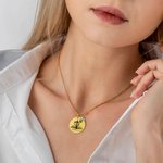 Personalizada Biblia Verso Cruz Nacimiento Flor Collar con Texto Grabado Joyería Religiosa Cumpleaños Bautizo Regalo para Ella