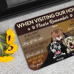 Paillasson Personnalisé avec Animaux de Compagnie Décoration de Maison Cadeau de Déménagement de Crémaillère pour les Amoureux des Chiens et des Chats