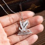 Personalizada Libro Dragón collar con nombre Cumpleaños Aniversario Regalo para el lector amante de los libros