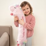 Gepersonaliseerd Schattig Comfort Fantasie Eenhoorn Pluche Speelgoed Kussen Rustgevend Lang Pluche Kussen met Kindernaam Kerstcadeau Verjaardagscadeau