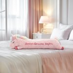 Gepersonaliseerd Schattig Comfort Fantasie Eenhoorn Pluche Speelgoed Kussen Rustgevend Lang Pluche Kussen met Kindernaam Kerstcadeau Verjaardagscadeau