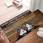 Paillasson Personnalisé avec Animaux de Compagnie Décoration de Maison Cadeau de Déménagement de Crémaillère pour les Amoureux des Chiens et des Chats