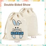 Personlig söt kanin väska med dragsko och namn påskdag födelsedagspresent för barn