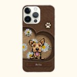 Henkilökohtainen Pet In the Love Heart TPU Slim Phone Case nimi ja Daisy Butterfly Elementti lahja Dog Cat Loverille