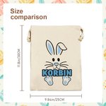 Personlig söt kanin väska med dragsko och namn påskdag födelsedagspresent för barn