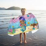 Personalized Mermaid Ocean Quick Dry Soft Beach Towel with Name Beach Summer Party Accessory Gift for Girl