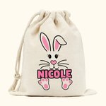 Personlig söt kanin väska med dragsko och namn påskdag födelsedagspresent för barn