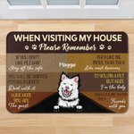 Paillasson Personnalisé avec Animaux de Compagnie Décoration de Maison Cadeau de Déménagement de Crémaillère pour les Amoureux des Chiens et des Chats