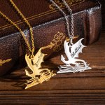 Personalizada Libro Dragón collar con nombre Cumpleaños Aniversario Regalo para el lector amante de los libros