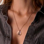 Personalizada Biblia Verso Cruz Nacimiento Flor Collar con Texto Grabado Joyería Religiosa Cumpleaños Bautizo Regalo para Ella