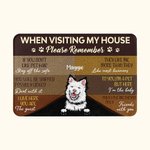 Paillasson Personnalisé avec Animaux de Compagnie Décoration de Maison Cadeau de Déménagement de Crémaillère pour les Amoureux des Chiens et des Chats