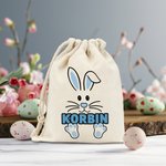 Personlig söt kanin väska med dragsko och namn påskdag födelsedagspresent för barn