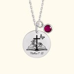 Personalizada Biblia Verso Cruz Nacimiento Flor Collar con Texto Grabado Joyería Religiosa Cumpleaños Bautizo Regalo para Ella