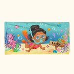 Personalized Marine Diving Kid Soft Beach Towel with Name Birthday Gift for Girl and Boy
