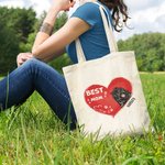 Cuore personalizzato Best Mom Canvas Tote Bag con nomi 1-3 animali domestici Regalo di compleanno per proprietari di animali domestici