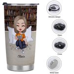 Personalised Just One More Chapter 20oz Tumbler Birthday Reading Gift for Book Lovers for Hot and Cold Drinks