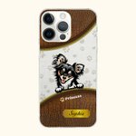 Custodia per telefono personalizzata in TPU a tema animale domestico con nome e impronte di zampe, regalo per gli amanti dei cani e dei gatti