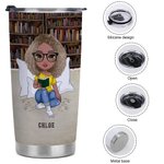 Gepersonaliseerde Just A Girl Who Loves Books 20oz Tumbler Verjaardagscadeau voor boekenliefhebbers