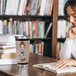 Gobelet Personnalisé avec Image Thème Just A Girl Who Loves Books Cadeau pour Amatrices des Livres