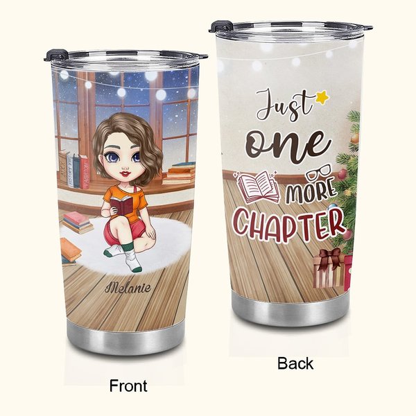 Personalizzato Just One More Chapter 20oz Tumbler Regalo di Natale di lettura per gli amanti dei libri