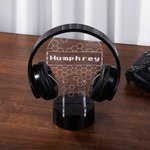 Henkilökohtainen LED-ohjain ja kuulokkeiden akryylipöytäjalusta, jossa on 12 valomoodia Switch Gaming Room Accessory -lahja pelin ystäville