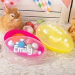 Personalisiertes Polka Design Jumbo Osterei mit Namen Osterkorb Füller Ostersüßigkeiten Box Geschenk für Kinder