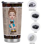 Gobelet Personnalisé avec Image Thème Just A Girl Who Loves Books Cadeau pour Amatrices des Livres