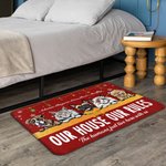 Personalisierte niedliche Haustier Schneeflocke Fußmatte mit Namen 1-6 Haustiere Home Dekoration Housewarming Geschenk für Hund Katze Liebhaber