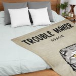 Personalized Trouble Maker Cat Dog Soft Blanket with Name Birthday Gift for Pet Lover