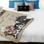 Personalized Trouble Maker Cat Dog Soft Blanket with Name Birthday Gift for Pet Lover