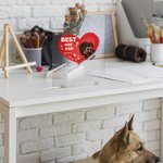 Personalisierte niedliche Katze Hund Pfote druckt besten Papa / Mama jemals Acryl Plaque Geschenk für Tierliebhaber