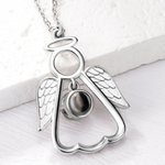 Personalized Guardian Angel Photo Projection Memorial Necklace Sympathy Gift for Women Girls Loss of Loved One
