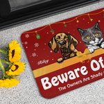 Personalisierte niedliche Haustier Schneeflocke Fußmatte mit Namen 1-6 Haustiere Home Dekoration Housewarming Geschenk für Hund Katze Liebhaber