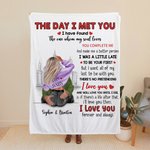 Couverture Personnalisée Poème d'Amour avec Paysage Urbain Décoration de Maison Cadeau pour Couple