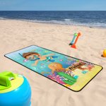 Asciugamano da bagno personalizzato in velluto corallino superassorbente e morbido per immersioni marine con nome, accessorio da spiaggia per bambini