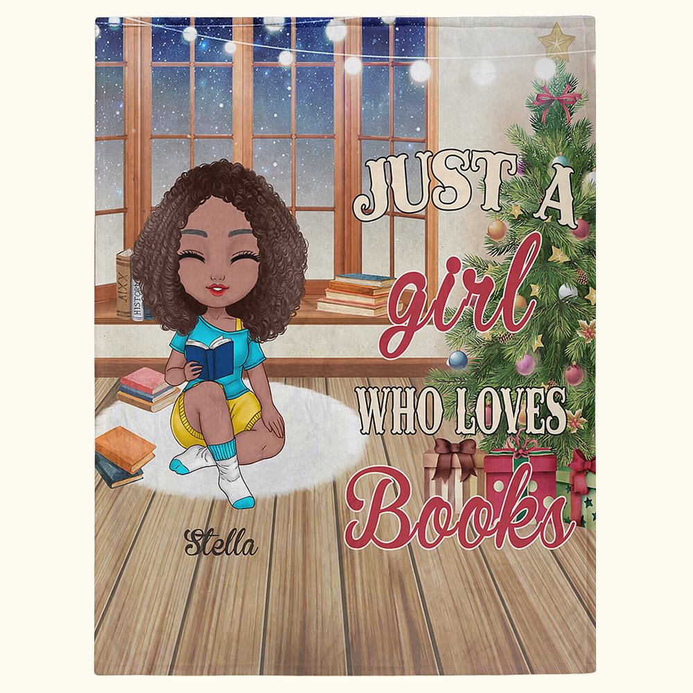 Personalizzato Just A Girl Who Loves Books Coperta morbida Decorazione per la casa Regalo di Natale di lettura per gli amanti dei libri