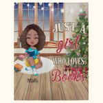 Personalized Just A Girl Who Loves Books Soft Blanket Home Decoration Christmas Reading Gift for Book Lovers