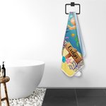 Asciugamano da bagno personalizzato in velluto corallino superassorbente e morbido per immersioni marine con nome, accessorio da spiaggia per bambini