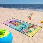 Personalized Mermaid Marine Absorbent Soft Coral Velvet Bath Towel with Name Summer Party Accessory Gift for Girl